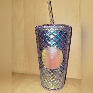 Limited Edition Starbucks 2022 Holiday Iridescent Holo Unicorn Jeweled Tumbler